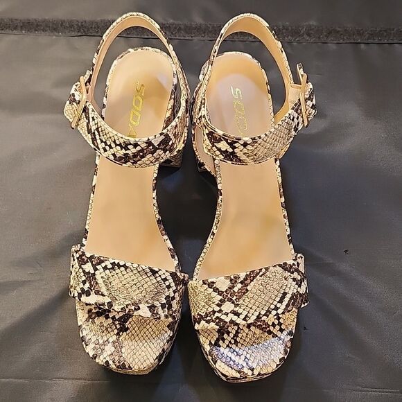 BRAND NEW SODA MACEY PYTON SLADIES WOMEN'S BLOCK HEEL SANDALS S2 - Picture 3 of 16